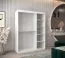 Schiebetürenschrank / Kleiderschrank Hacho 03 mit Spiegel, Farbe: Weiß matt - Abmessungen: 200 x 150 x 62 cm ( H x B x T)