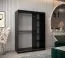 Schiebetürenschrank / Kleiderschrank Bisaurin 3A, Farbe: Schwarz / Weiß matt - Abmessungen: 200 x 150 x 62 cm ( H x B x T)