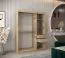 Schiebetürenschrank / Kleiderschrank Bisaurin 3C mit Spiegel, Farbe: Eiche Sonoma / Weiß matt - Abmessungen: 200 x 150 x 62 cm ( H x B x T)