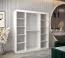 Schiebetürenschrank / Kleiderschrank Hacho 04 mit Spiegel, Farbe: Weiß matt - Abmessungen: 200 x 180 x 62 cm ( H x B x T)