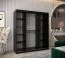 Schiebetürenschrank / Kleiderschrank Bisaurin 4A, Farbe: Schwarz / Eiche Sonoma - Abmessungen: 200 x 180 x 62 cm ( H x B x T)