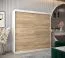 Schiebetürenschrank / Kleiderschrank Bisaurin 5A, Farbe: Weiß matt / Eiche Sonoma - Abmessungen: 200 x 200 x 62 cm ( H x B x T)