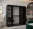 Schiebetürenschrank / Kleiderschrank Bisaurin 5C mit Spiegel, Farbe: Schwarz / Weiß matt - Abmessungen: 200 x 200 x 62 cm ( H x B x T)