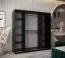 Schiebetürenschrank / Kleiderschrank Bisaurin 5B mit Spiegel, Farbe: Schwarz / Weiß matt - Abmessungen: 200 x 200 x 62 cm ( H x B x T)