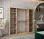 Schiebetürenschrank / Kleiderschrank Hacho 05 mit Spiegel, Farbe: Eiche Sonoma / Weiß matt - Abmessungen: 200 x 200 x 62 cm ( H x B x T)