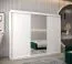 Schiebetürenschrank / Kleiderschrank Bisaurin 6B mit Spiegel, Farbe: Weiß matt - Abmessungen: 200 x 250 x 62 cm ( H x B x T)