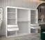 Schiebetürenschrank / Kleiderschrank Bisaurin 6C mit Spiegel, Farbe: Weiß matt / Schwarz - Abmessungen: 200 x 250 x 62 cm ( H x B x T)