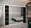 Schiebetürenschrank / Kleiderschrank Jan 06D mit Spiegel, Farbe: Weiß matt / Schwarz - Abmessungen: 200 x 250 x 62 cm (H x B x T)