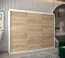 Schiebetürenschrank / Kleiderschrank Bisaurin 6A, Farbe: Weiß matt / Eiche Sonoma - Abmessungen: 200 x 250 x 62 cm ( H x B x T)
