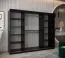 Schiebetürenschrank / Kleiderschrank Jan 06B mit Spiegel, Farbe: Schwarz / Eiche Sonoma - Abmessungen: 200 x 250 x 62 cm ( H x B x T)