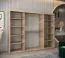 Schiebetürenschrank / Kleiderschrank Jan 06B mit Spiegel, Farbe: Eiche Sonoma / Weiß matt - Abmessungen: 200 x 250 x 62 cm ( H x B x T)
