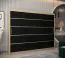 Schiebetürenschrank / Kleiderschrank Jan 06A, Farbe: Eiche Sonoma / Schwarz - Abmessungen: 200 x 250 x 62 cm ( H x B x T)