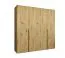 Kleiderschrank / Drehtürenschrank mit Soft-Close-Funktion Eiger 23, Farbe: Eiche Artisan, zwei Kleiderstangen, Griffe: Schwarz, 2 Meter breit, zwei Fächer