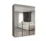 Drehtürenschrank / Kleiderschrank mit zwei Kleiderstangen Eiger 130, Farbe: Kaschmir, zwei Fächer, 1,5 Meter breit, Soft-Close-Funktion, Griffe: Schwarz