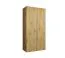 Drehtürenschrank mit einer Kleiderstange Eiger 02, Farbe: Eiche Artisan, 1 Meter breit, Kleiderschrank, Griffe: Kaschmir, ein Fach, zwei Türen, Soft-Close