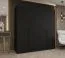 Kleiderschrank / Drehtürenschrank mit vier Türen Eiger 28, Farbe: Schwarz, 2 Meter breit, zwei Kleiderstangen, Griffe: Schwarz, zwei Fächer, Soft-Close-Funktion