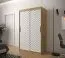 Außergewöhnlicher Kleiderschrank Mulhacen 44, Farbe: Eiche Artisan / Weiß matt / Schwarz matt - Abmessungen: 200 x 120 x 62 cm (H x B x T), mit fünf Fächern