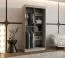 Schiebetürenschrank | Kaschmir | 5 Fächer | 2 Kleiderstangen | hochwertig Verarbeitet | 100 x 62 x 200 cm | Kleiderschrank | Spiegeltür | modernes Design