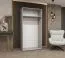 Kleiderschrank mit zwei Türen Eiger 07, Farbe: Schwarz, eine Kleiderstange, 1 Meter breit, ein Fach, Soft-Close-Funktion, Griffe: Kaschmir, Drehtürenschrank