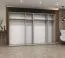 Kleiderschrank vier Kleiderstangen Eiger 156, sechs Spiegeltüren, 3 Meter breit, Soft-Close-Funktion, vier Fächer, für Schlafzimmer