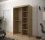Außergewöhnlicher Kleiderschrank Mulhacen 44, Farbe: Eiche Artisan / Weiß matt / Schwarz matt - Abmessungen: 200 x 120 x 62 cm (H x B x T), mit fünf Fächern