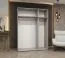 Kleiderschrank mit zwei Fächer Korab 128, Farbe: Schwarz, 1,5 Meter breit, zwei Kleiderstangen, drei Spiegeltüren, Griffe: Kaschmir, Soft-Close-Funktion