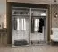 Kleiderschrank / Drehtürenschrank Eiger 139, Farbe: Schwarz, Soft-Close-Funktion, zwei Kleiderstangen, 2 Meter breit, zwei Fächer, Griffe: Kaschmir