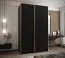 Kleiderschrank / Schiebetürenschrank | 2 Schiebetüren | 2 Kleiderstangen | 245,5 x 160 x 64 cm | 11 Fächer | 10 Einlegeböden | Farbe: Schwarz | Soft-Close