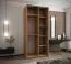 Kleiderschrank / Schiebetürenschrank | 6 Einlegeböden | 6 Fächer | 2 Kleiderstangen | 245,5 x 100 x 64 cm | 2 Schiebetüren | Farbe: Schwarz | Soft-Close
