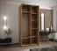 Kleiderschrank / Schiebetürenschrank | 6 Fächer | Soft-Close | 245,5 x 120 x 64 cm | 6 Einlegeböden | 2 Kleiderstangen | 2 Schiebetüren | Farbe: Schwarz