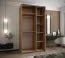 Kleiderschrank / Schiebetürenschrank | 245,5 x 130 x 64 cm | 2 Kleiderstangen | 2 Schiebetüren | Spiegel | Farbe: Kaschmir | ABS Kantenschutz
