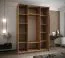 Kleiderschrank / Schiebetürenschrank | 11 Fächer | Soft-Close | 245,5 x 190 x 64 cm | 2 Kleiderstangen | 2 Schiebetüren | Farbe: Schwarz | Spiegel