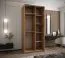 Kleiderschrank / Schiebetürenschrank | 245,5 x 100 x 64 cm | 2 Kleiderstangen | 2 Schiebetüren | Spiegel | Farbe: Weiß | Soft-Close | 6 Fächer