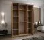 Kleiderschrank / Schiebetürenschrank | 11 Fächer | 2 Schiebetüren | 245,5 x 160 x 64 cm | 2 Kleiderstangen | Soft-Close | Spiegel | Farbe: Eiche Artisan