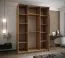 Kleiderschrank / Schiebetürenschrank | Spiegel | 11 Fächer | 245,5 x 170 x 64 cm | 2 Schiebetüren | Soft-Close | Farbe: Schwarz | 2 Kleiderstangen
