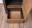 Vitrine Selun 10, Farbe: Eiche Dunkelbraun / Grau - 197 x 50 x 43 cm (H x B x T)