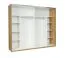 250 cm breiter Kleiderschrank mit 2 Türen | 10 Fächer | Farbe: Eiche / Weiß Abbildung