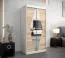 100 cm breiter Kleiderschrank mit 2 Türen | 5 Fächer | Farbe: Eiche / Weiß Abbildung