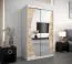 120 cm breiter Kleiderschrank mit 2 Türen | 5 Fächer | Farbe: Sonoma Eiche / Weiß Abbildung