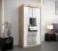 100 cm breiter Kleiderschrank mit 5 Fächern und 2 Türen | Farbe: Sonoma Eiche / Weiß Abbildung