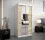 100 cm breiter Kleiderschrank mit 5 Fächern und 2 Türen | Farbe: Sonoma Eiche / Weiß Abbildung