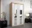 120 cm breiter Kleiderschrank mit 2 Türen | 5 Fächer | Farbe: Sonoma Eiche / Weiß Abbildung