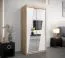 100 cm breiter Kleiderschrank mit 2 Türen | 5 Fächer | Farbe: Sonoma Eiche / Weiß Abbildung