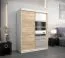 150 cm breiter Kleiderschrank mit 5 Fächern und 2 Türen | Farbe: Sonoma Eiche / Weiß Abbildung
