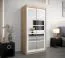 100 cm breiter Kleiderschrank mit 5 Fächern und 2 Türen | Farbe: Sonoma Eiche / Weiß Abbildung