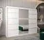 Großer 250 cm breiter Kleiderschrank mit 10 Fächern und 3 Türen | Farbe: Weiß Abbildung