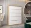 150 cm breiter Schiebetürenschrank mit 2 Türen | 5 Fächer | 2 Kleiderstangen | Farbe: Sonoma Eiche / Weiß Abbildung