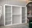 250 cm breiter Schiebetürenschrank mit 3 Türen | 10 Fächer | 2 Kleiderstangen | Farbe: Weiß Abbildung