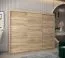 250 cm breiter Schiebetürenschrank mit 3 Türen | 10 Fächer | 2 Kleiderstangen | Farbe: Sonoma Eiche Abbildung