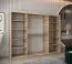 250 cm breiter Schiebetürenschrank mit 3 Türen | 10 Fächer | 2 Kleiderstangen | Farbe: Sonoma Eiche Abbildung